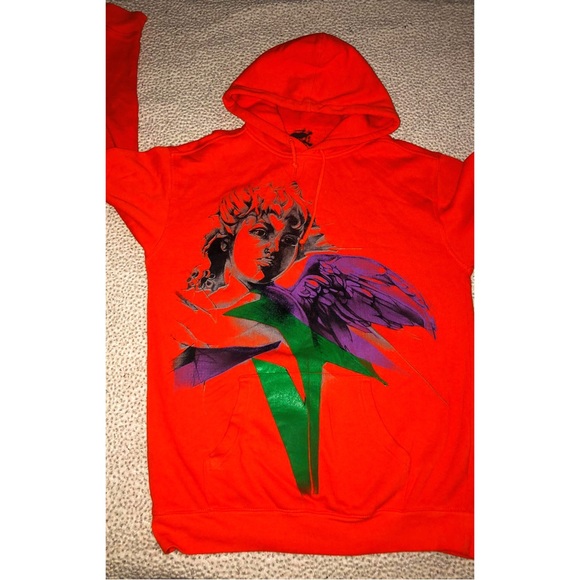 don’t remember Tops - Orange Graphic Hoodie